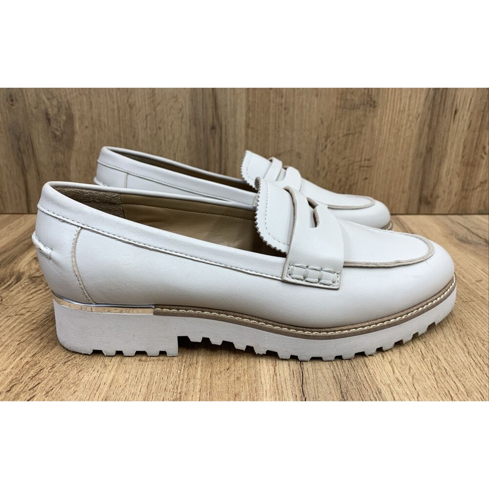 Franco Sarto Women's Cedra Penny Loafers Slip On Shoes Light Beige Leather Sz 8M - Picture 2 of 16